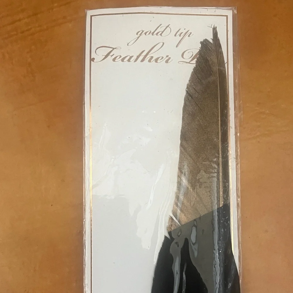 Black & Gold Feather Pen